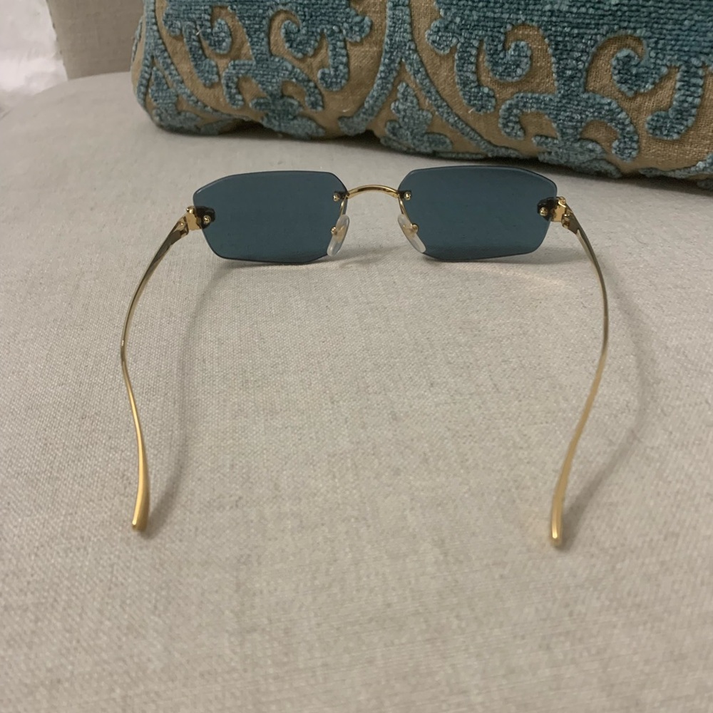 Cartier Panthere Classic 56MM 24K-Gold-Plated Metal Rimless Geometric Sunglasses - Picture 9 of 16